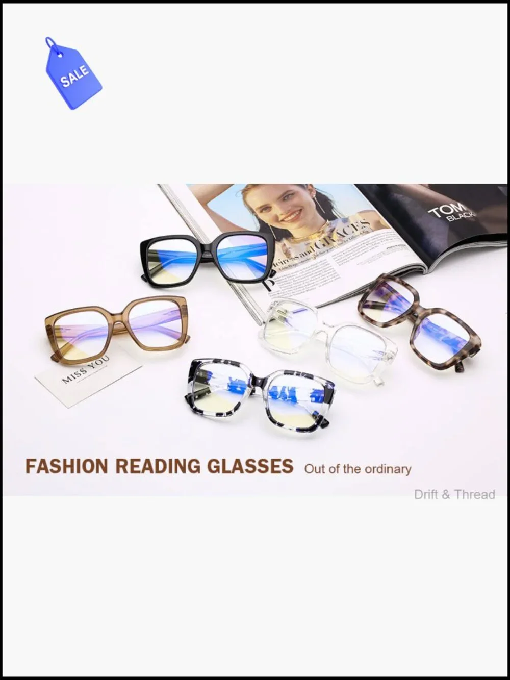 3 Pack Oversized Blue Light Blocking Reading Glasses Square Computer Readers
